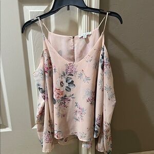 Haute Monde Floral Blouse in Blush and Gray